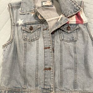 Patriotic Denim Vest for ladies